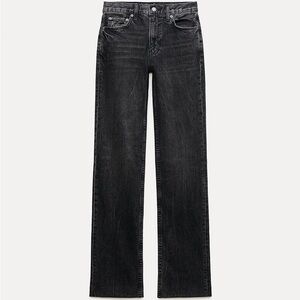 NWOT ZARA HIGH RISE BOOTCUT ZW COLLECTION JEANS SIZE 26 (US 4) | BLACK GRAY